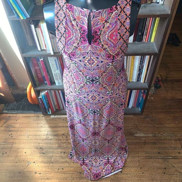 Chico’s high neck vacationcore colorful sleeveless maxi dress - Picture 3 of 4